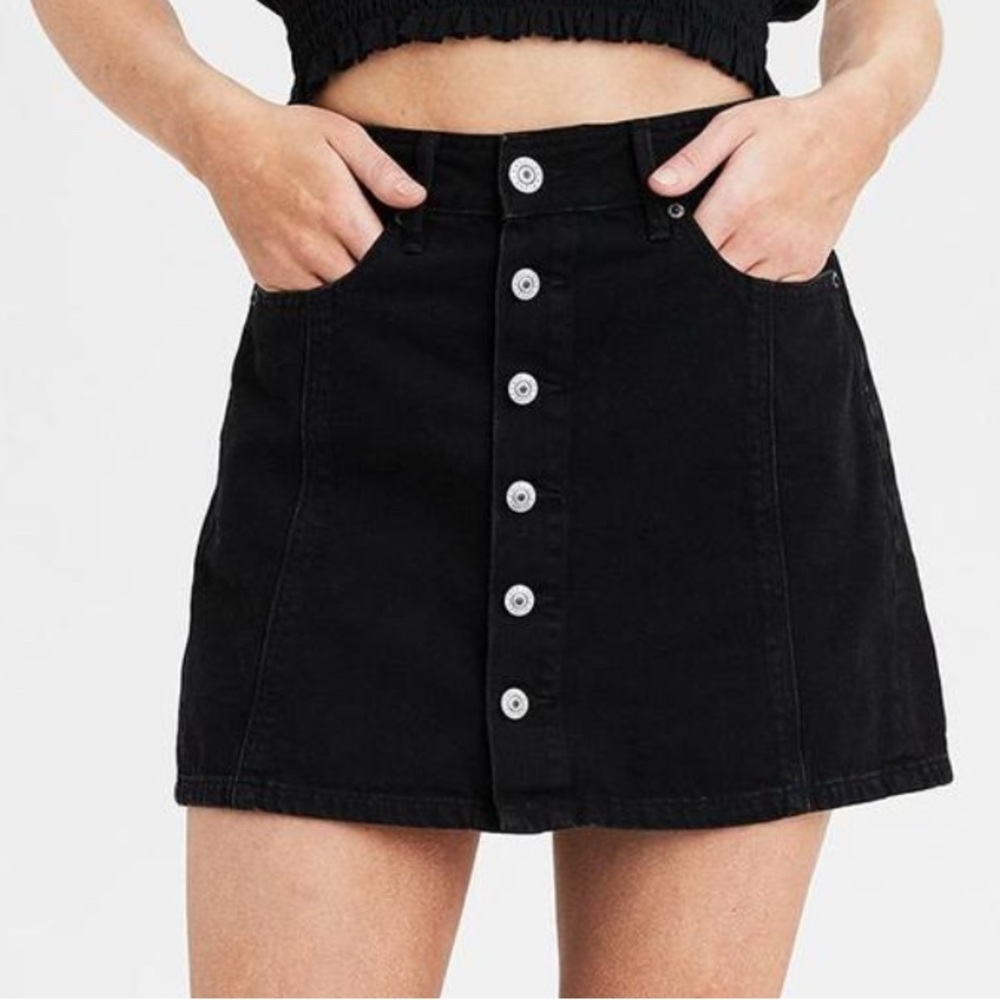 American Eagle Outfitters Black Corduroy Mini Skirt Size XL